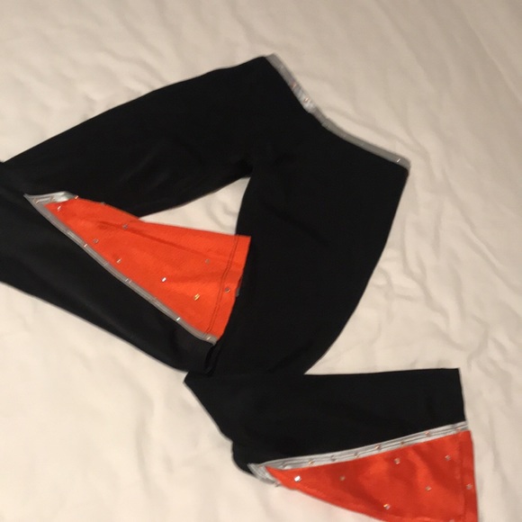 Dance Pants D.A. Designs Black/Orange Rhinestone - Picture 1 of 17